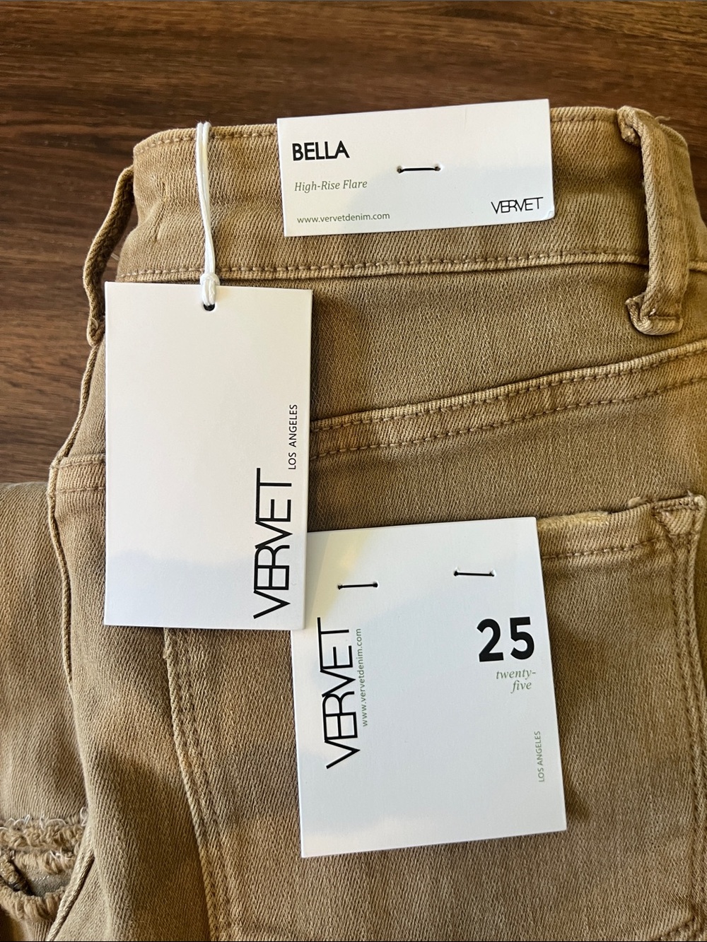 Bella High-Rise Tan Flare Jeans - Picture 8 of 8